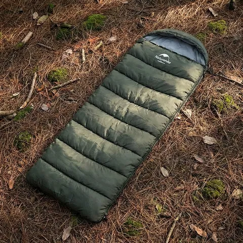 Спальник з капюшоном Naturehike U250 NH20MSD07, (6°C), правий, темно-зелений — фото 3