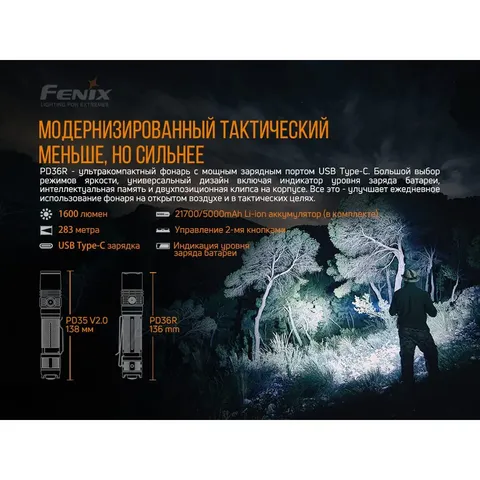 Ліхтар ручний Fenix PD36R — фото 9