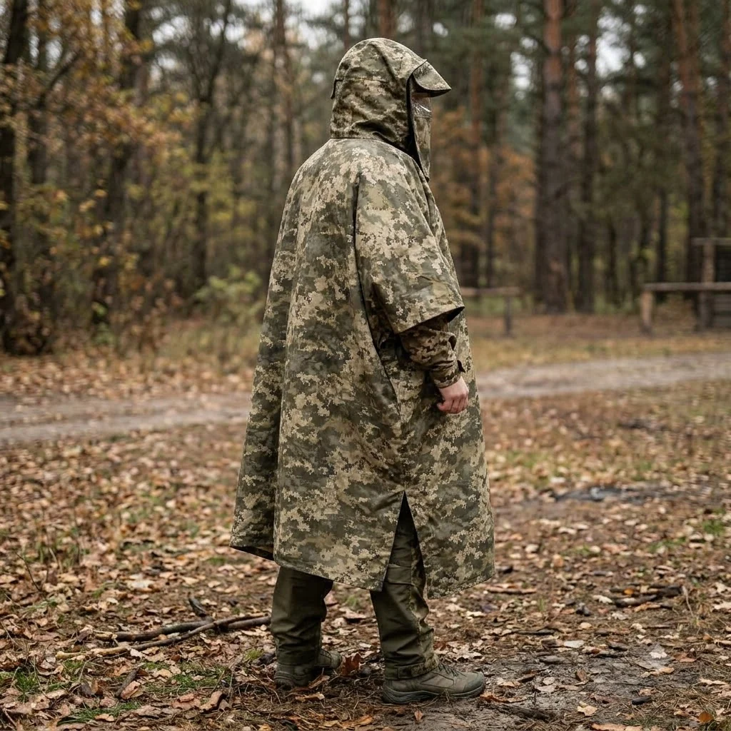 Універсальний військовий пончо з захистом від тепловізора Gen 2 Піксель