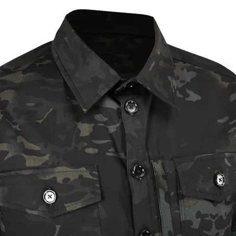 Сорочка тактична Operator 5 Twill чорний мультикам на ґудзиках — фото 5