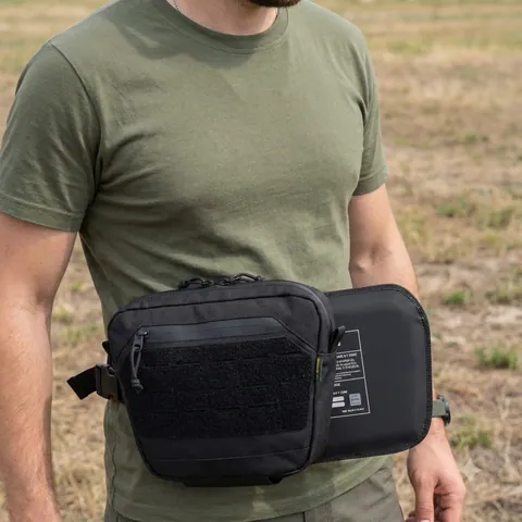 Сумка-напашник XL з балістичним пакетом 1 клас захисту Kiborg GU Сordura Black