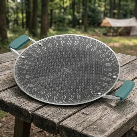 Сковорода з нержавіючої сталі з силіконовими ручками Naturehike CNK2550CF011, 34 х 34 см