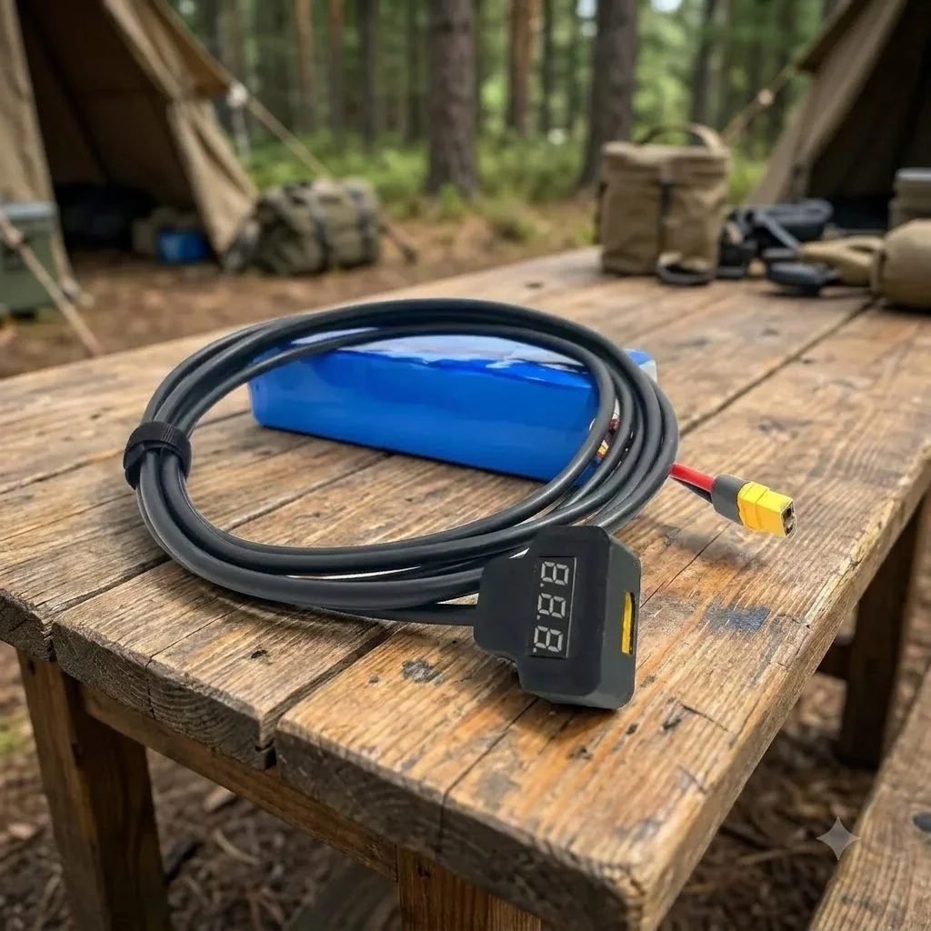 Кабель живлення Starlink Mini від FPV батареї з вбудованим вольтметром 5 м