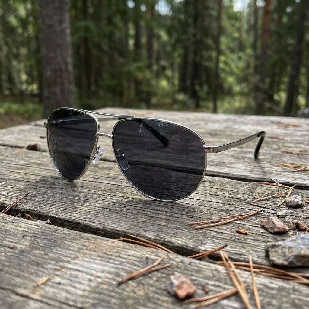Окуляри біфокальні (захисні) Global Vision Aviator Bifocal (+2.0) (gray), чорні біфокальні лінзи в металевій оправі, Чорний