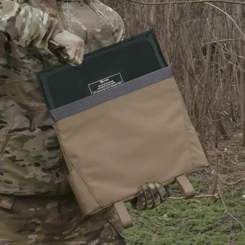 Каремат-сидушка Kiborg з балістичним пакетом 1 клас захисту Militex 20mm Cordura Coyote — фото 10