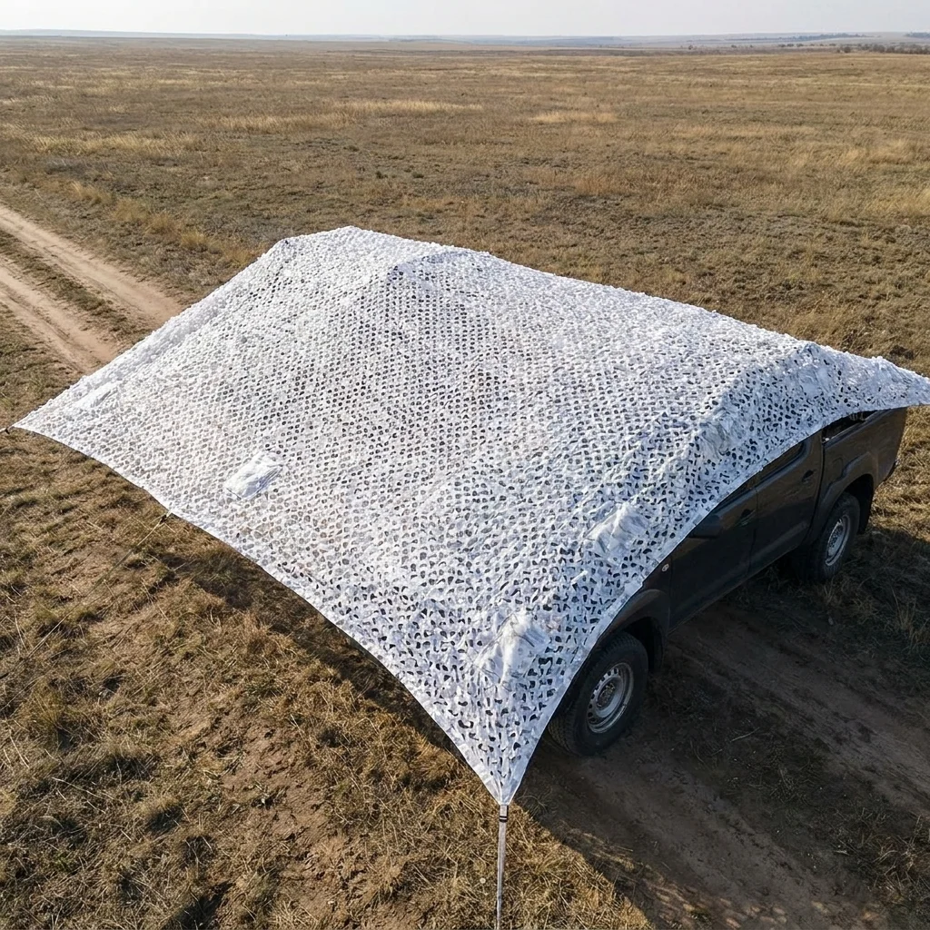 Зимова маскувальна сітка з основою 10х20м Militex Зимовий мультикам