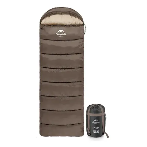 Спальник з капюшоном Naturehike U350 NH20MSD07, (1°C), лівий, коричневий — фото 2