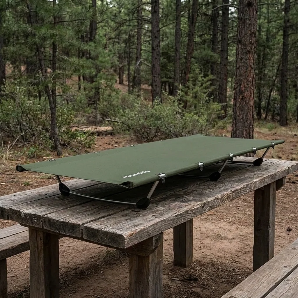 Ліжко складане Naturehike XJC05 NH20JJ001, Поліестер Oxford / алюміній, темно-зелене