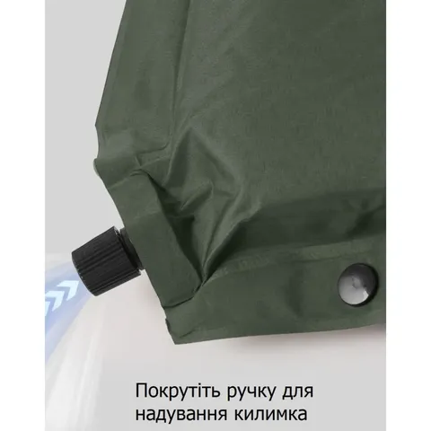Килимок самонадувний одномісний з подушкою Naturehike CNK2450WS020, 100 мм, темно-зелений — фото 8