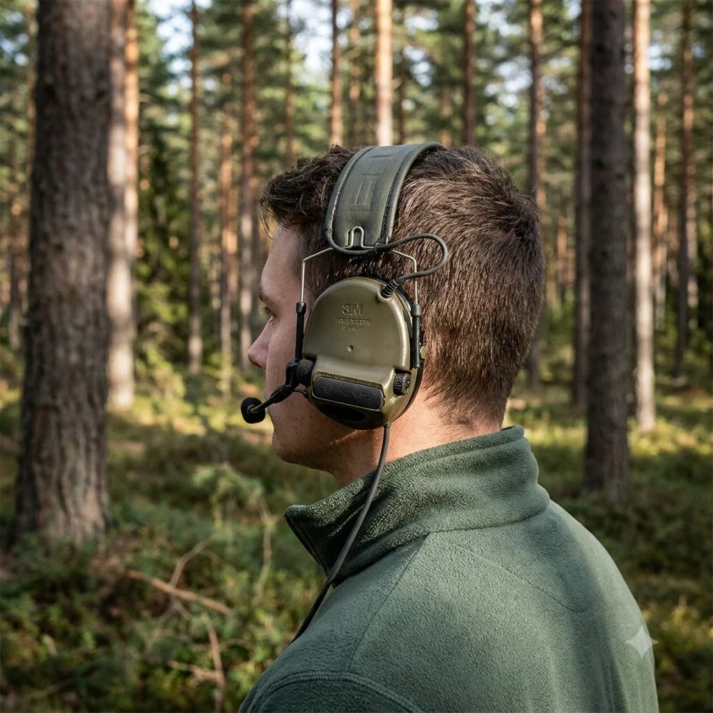 Навушники активні 3M MT14H418A-38 GN PELTOR™ ComTac™ VIII, зелені, 4-контакт (вихід PELTOR)