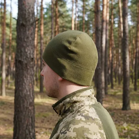 Шапка олива Polartec