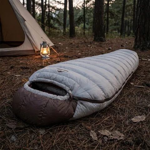 Спальник з натуральним пухом Naturehike Snowbird CNK2550WS014, p-р L, коричневий 400 г