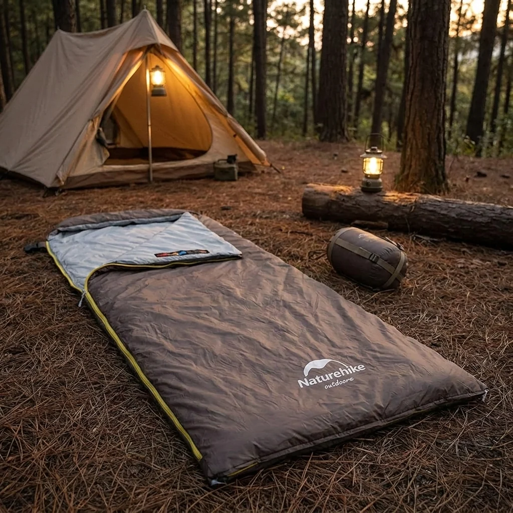 Спальник надлегкий Naturehike Summer LW180 NH21MSD09 лівий, (15°C), p-p M, коричневий