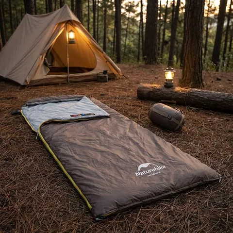 Спальник надлегкий Naturehike Summer LW180 NH21MSD09 лівий, (15°C), p-p M, коричневий
