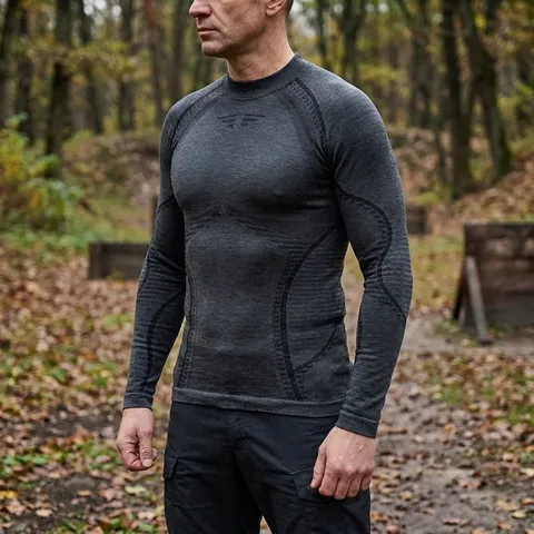 Чоловіча термофутболка Accapi Ergowool з довгим рукавом Iron/Black