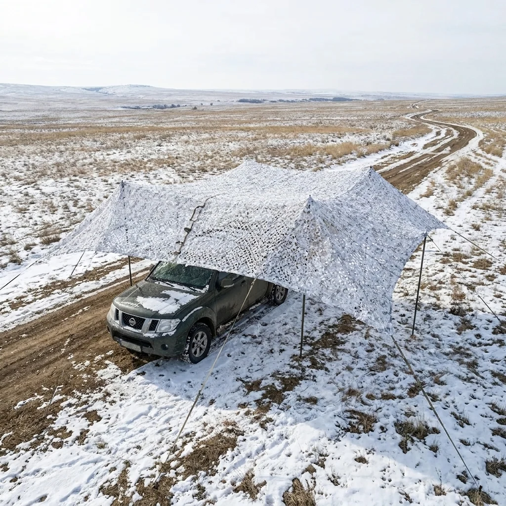 Маскувальна сітка Militex для авто Зимовий мультикам 10х20м (площа 200 кв.м.)