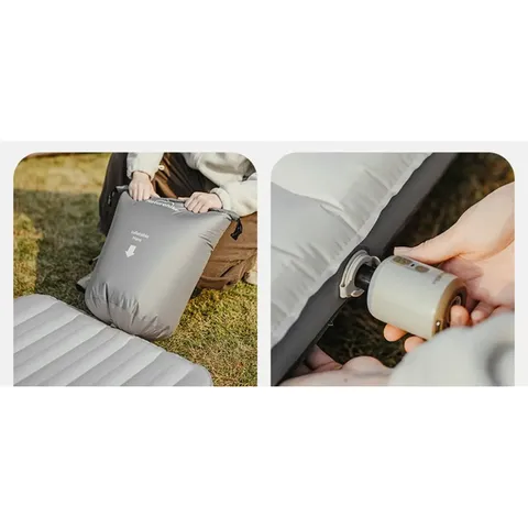 Матрац надувний одинарний Naturehike CNK2450WS034, 95 мм, із мішком для надування, білий — фото 10