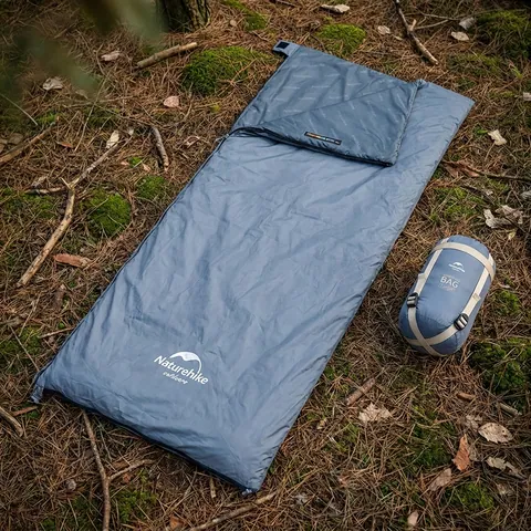 Спальник надлегкий Naturehike Ultralight LW180 NH21MSD09 правий, (15°C), p-p XL, сіро-синій — фото 3