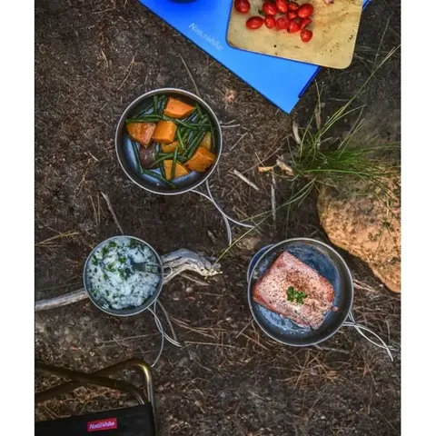 Каструля титанова зі складною ручкою 1300 мл Naturehike NH18T202-B — фото 6