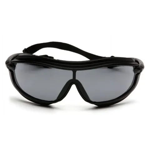 Окуляри захисні з ущільнювачем Pyramex XS3 Plus (gray) Anti-Fog, чорні, Чорний — фото 4