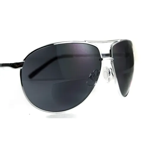 Окуляри біфокальні (захисні) Global Vision Aviator Bifocal (+3.0) (gray), чорні біфокальні лінзи в металевій оправі, Чорний — фото 4