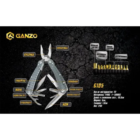 Мультитул Multi Tool Ganzo G105 G3130 — фото 9