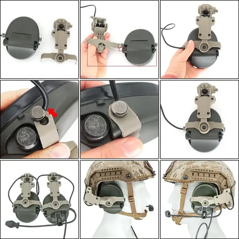Кріплення для навушників MSA SORDIN на рейки ARC - NeckFlip HELMET RAIL MOUNT KIT (TAN) — фото 4