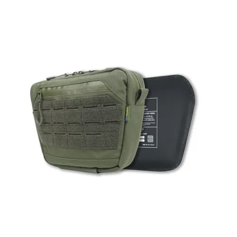Сумка-напашник M Kiborg з балістичним пакетом 1 клас захисту Militex GU Сordura Khaki — фото 2