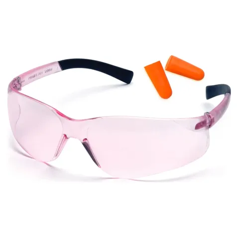 Захисні окуляри Pyramex Mini-Ztek (light pink) combo, рожеві (беруші входять в комплект), Рожевий — фото 2