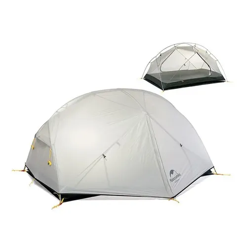 Намет надлегкий двомісний з футпринтом Naturehike Mongar NH17T007-M, 20D, сiрий — фото 2