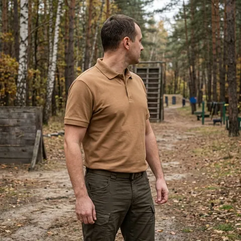 Футболка поло лакоста койот