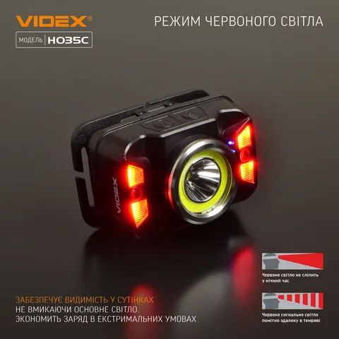Налобний світлодіодний ліхтарик VIDEX VLF-H035C 410Lm 5000K — фото 9