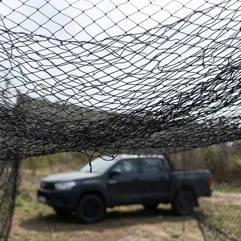 Антидронова сітка (6×35 м) вічко 50 мм, нитка 1,8 мм, чорна міцна сітка для захисту техніки та позицій — фото 3