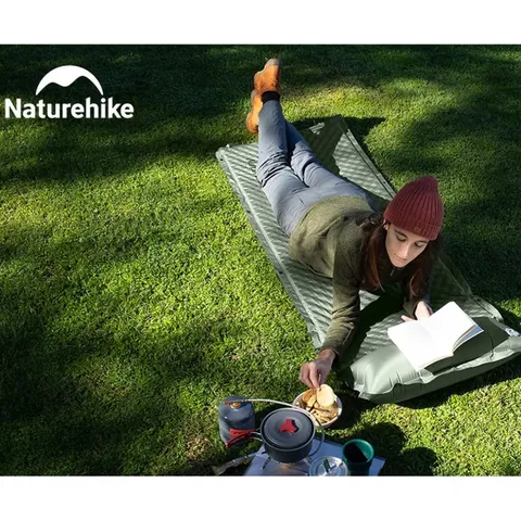 Килимок самонадувний одномісний з подушкою Naturehike CNK2450WS020, 100 мм, темно-зелений — фото 9