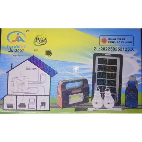 Сонячна зарядна станція + LED ліхтар Junai JA-2007 з лампочками + Power Bank — фото 2
