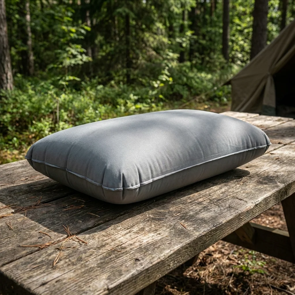 Сіра надувна подушка Aeros Premium Pillow Deluxe — 14х56х36см