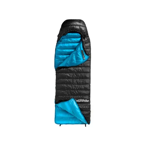 Спальник з натуральним пухом Naturehike CW400 NH18C400-D, p-р L, чорно-блакитний — фото 2