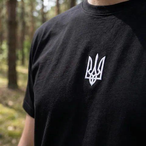 Футболка Prime кулір з вишивкою Тризуб чорна — фото 3