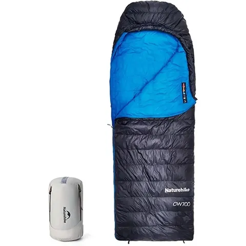 Спальник з натуральним пухом Naturehike CW700 CNK2450WS048, p-р M, чорно-блакитний — фото 2