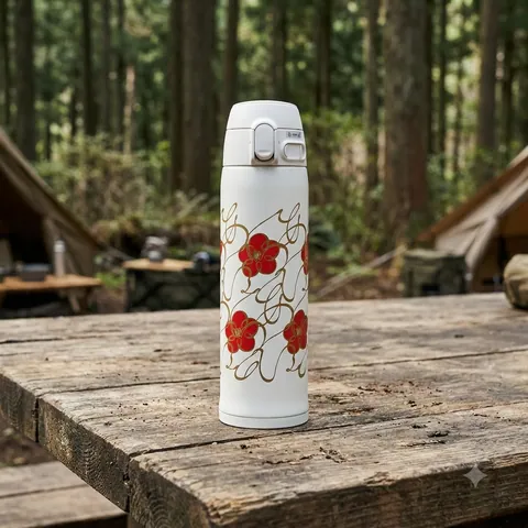 Термокухоль Zojirushi SM-TAE48SAWJ з візерунком Ichimatsu Moyo 480 мл Білий