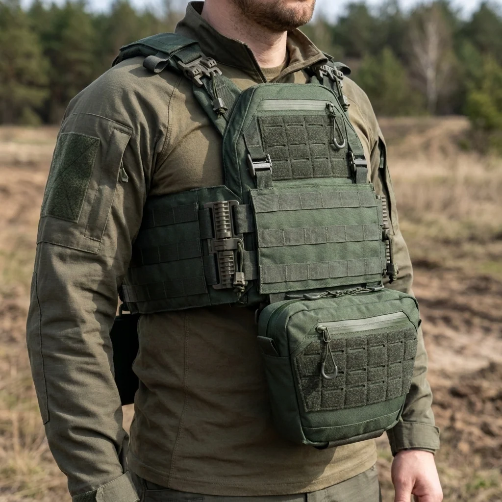 Комплект плитоноска Kiborg Gen.2 + 2 підсумки з балістичним захистом 2 класу — Хакі