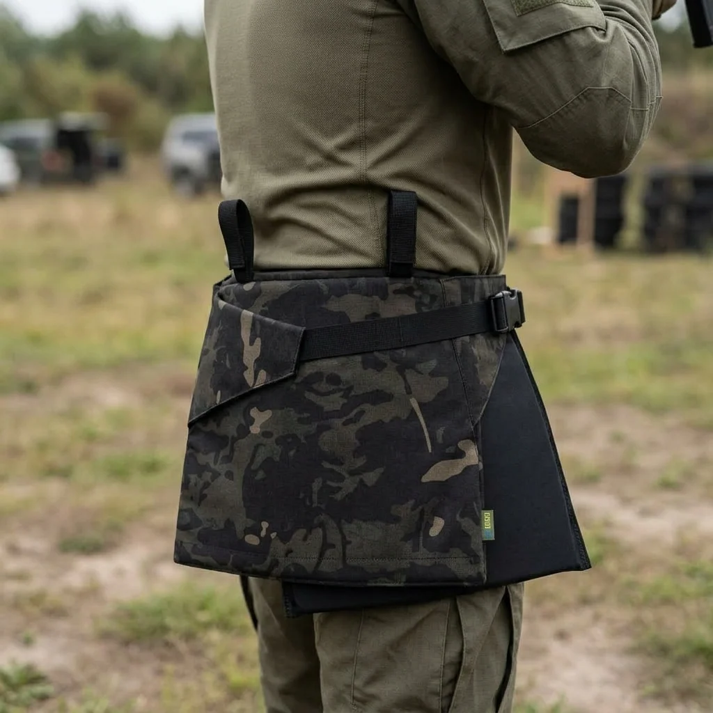 Каремат-сидушка Kiborg з балістичним пакетом 1 клас захисту Militex 20mm Cordura Black Multicam