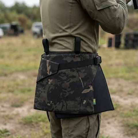 Каремат-сидушка Kiborg з балістичним пакетом 1 клас захисту Militex 20mm Cordura Black Multicam