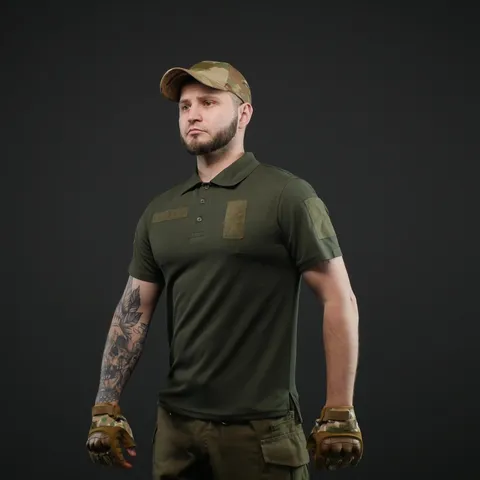 Тактична футболка поло олива Military — фото 8