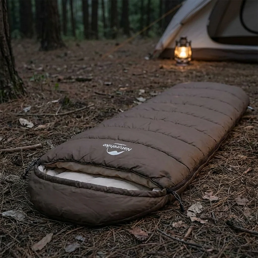 Спальник з капюшоном Naturehike U250 NH20MSD07, (6°C), лівий, коричневий