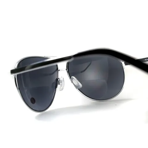 Окуляри біфокальні (захисні) Global Vision Aviator Bifocal (+2.0) (gray), чорні біфокальні лінзи в металевій оправі, Чорний — фото 5