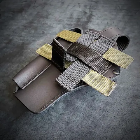 Шкіряна кобура під АПС на MOLLE | чорна — фото 2