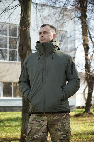 Утеплена зимова куртка BR SQG 5 з еко-пухом хакі — фото 8