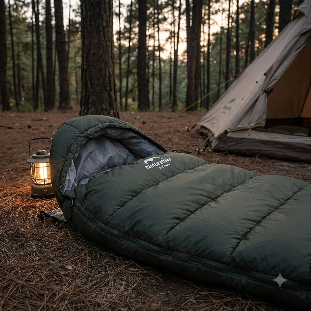 Спальник з капюшоном Naturehike U250 NH20MSD07, (6°C), лівий, темно-зелений