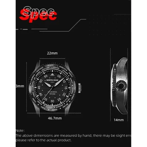 Чоловічий водостійкий тактичний годинник North Edge Mach New — фото 4